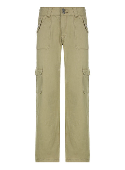 Sports Casual Low Waist Big Pockets Pant