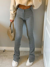 Slit Trousers High Waist Sports Pant