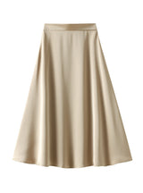 Medium Length Satin Silk Skirt