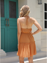 Sleeveless Strap Loose Short Dress