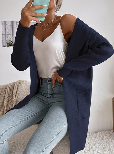 Pit Knitted Hoodie Casual Sweater Coat