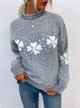Christmas Half Turtleneck Snowflake Sweater