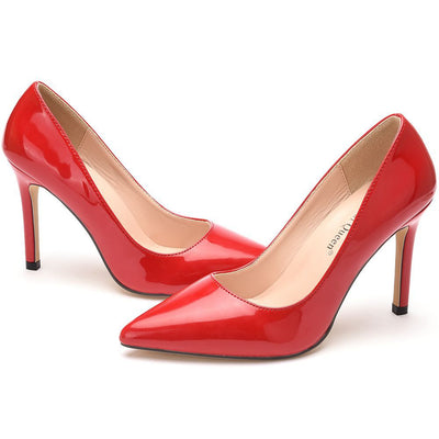 Pointed Patent Leather Stiletto Heels Shoes