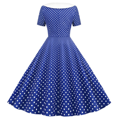 Short Sleeve Polka Dot Printed Casual Dress