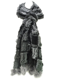 Warm Winter Scarves Women Block Knitted 