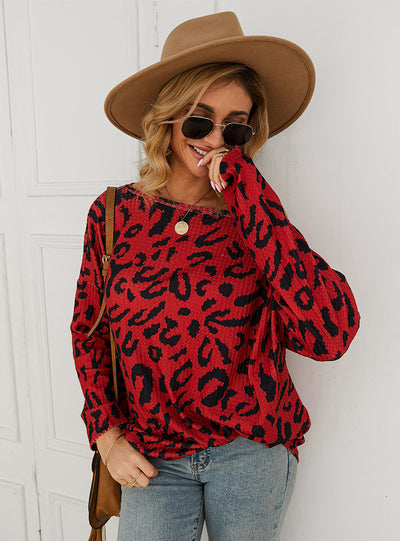 Leopard Print Crew Neck T-shirt