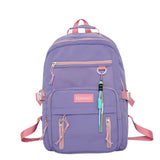Students Nylon Contrast Color Backpack