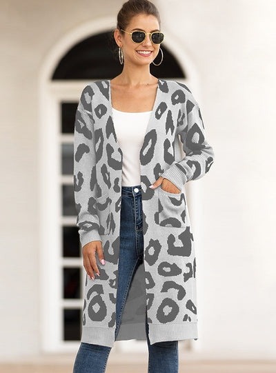 Camo Cardigan Leopard Print Sweater Coat