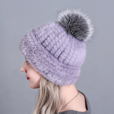 Mink Fur Hats Ladies Thickened Keep Warm