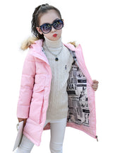 Girls Jackets&Coats Winter Fur Hooded Thick 