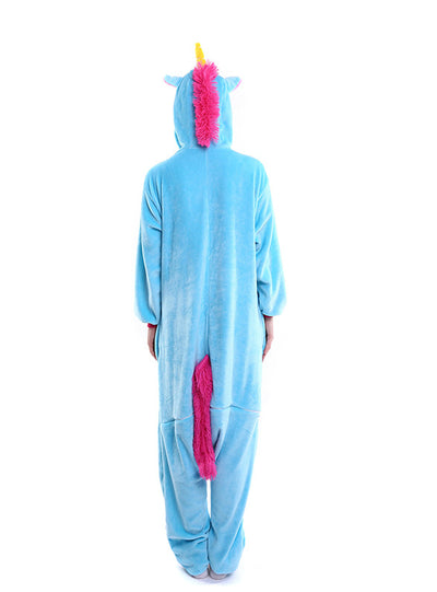 Unicorn Cartoon One Piece Animals Pajama Flannel