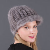 Mink Hats Fur Woven Winter Fur Hats
