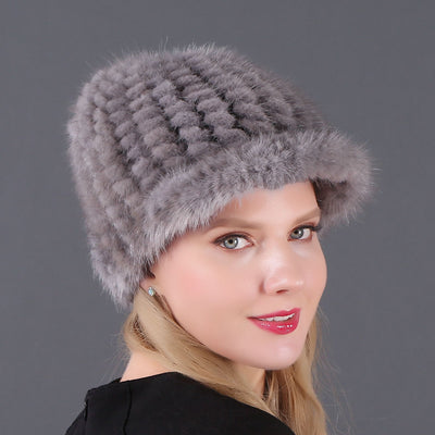 Mink Hats Fur Woven Winter Fur Hats