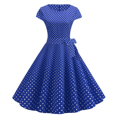 Summer Retro Cap Sleeve Dress