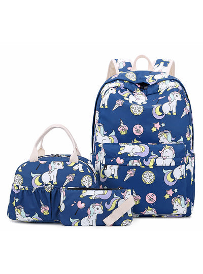 Unicorn Printed Nylon Schoolbag Backpack