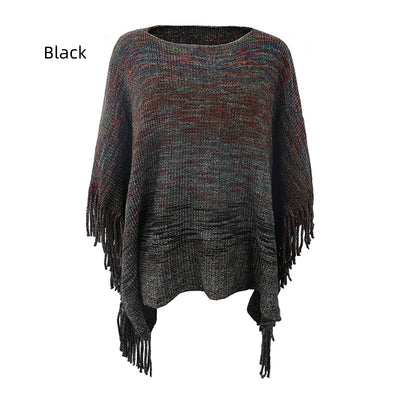 Sweater Fringe Coat Shawl Cloak