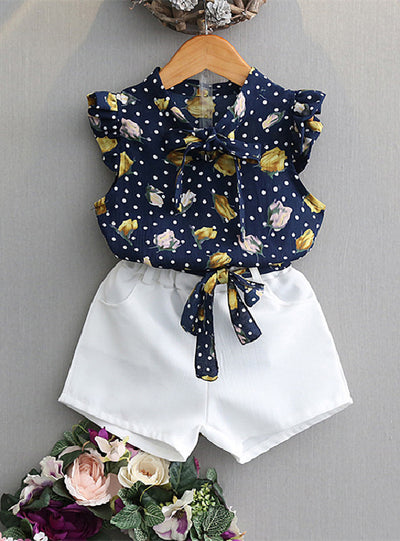 Chiffon Sleeveless Top Shorts Suit