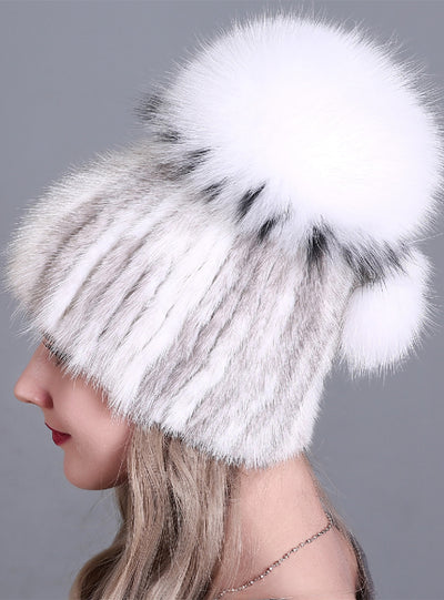 Mink Fur Ladies Hat Hand Sewing