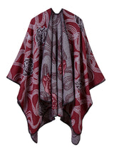 Woven Print Flower Imitation Cashmere Shawl