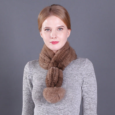 Women's Winter Mink Fur Scarf