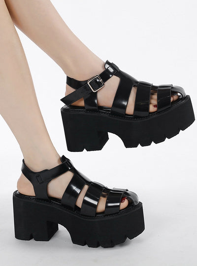 Round-headed Sponge Cake Bottom Hollow Sandal