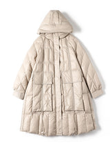 Loose and Long Big Swing White Duck Down Coat
