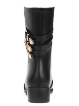 Women Chelsea Boots Zipper Metal Decoration Low Heels