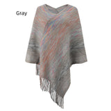Cashmere Striped Cloak Fringed Pullover Dhawl