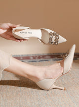 Pointed Shallow High Heel Shoes