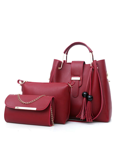 3Pcs/Sets Women Handbags Leather Shoulder Bags