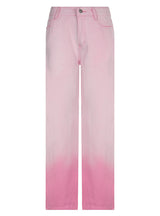 Tie-dyed High Waist Straight Contrast Color Jeans