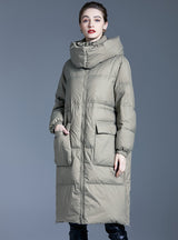 Loose Hooded Long Padded Down Jacket