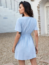 Tie Bow Short Sleeved Dress