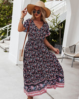 V-neck Sexy Print Dress