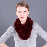 Lotus Leaf Rex Rabbit Fur Scarf Warm Fur Scarf