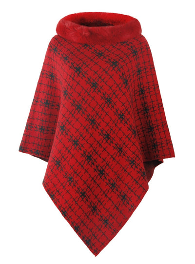 Collar Cape Knitted Pullover Sweater Shawl