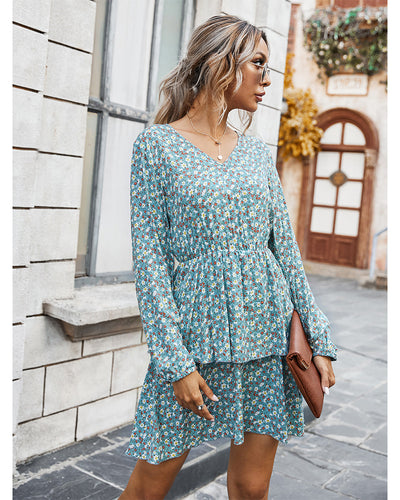 Round Neck Sweet Floral Dress