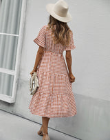 Plaid Temperament Big Swing Dress