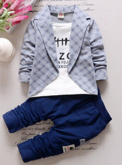 Baby Kids Button Letter Bow Clothing Sets
