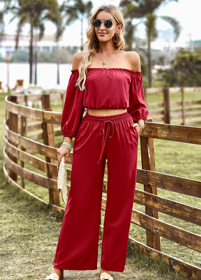 Tube Top Wide Leg Trousers Suit