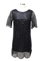 Round Neck Mini Sequined Dress