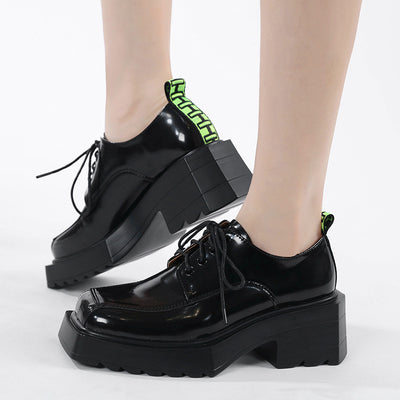 Thick-soled Square-headed Shoes