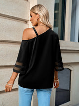 Casual Metal Button One-shoulder Top