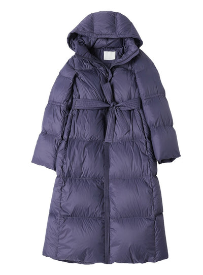 Long Over-the-knee Padded Hooded Down Jacket