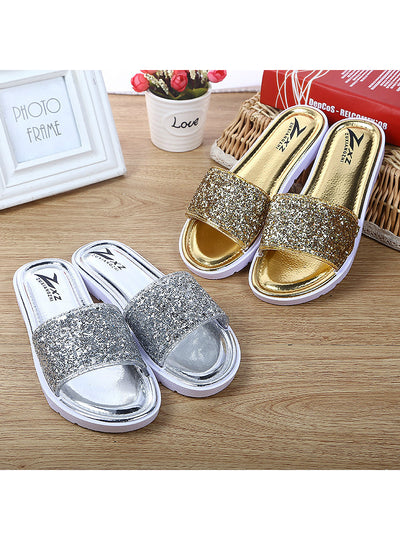 Casual Sandals Slipper Sequins Beach Flat 