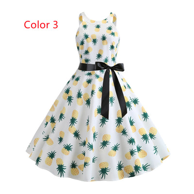 Retro Print Sleeveless Dress