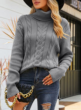 Collar-lapped Knitted Vintage Twisted Sweater