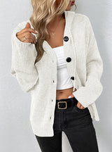 Drawstring Hooded Single-breasted Sweater Coat