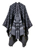 Diamond Striped Shawl Women's Double-Sided Cloak