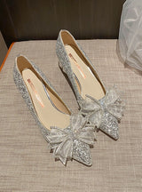 Pointed Sequins High Heels Shoes